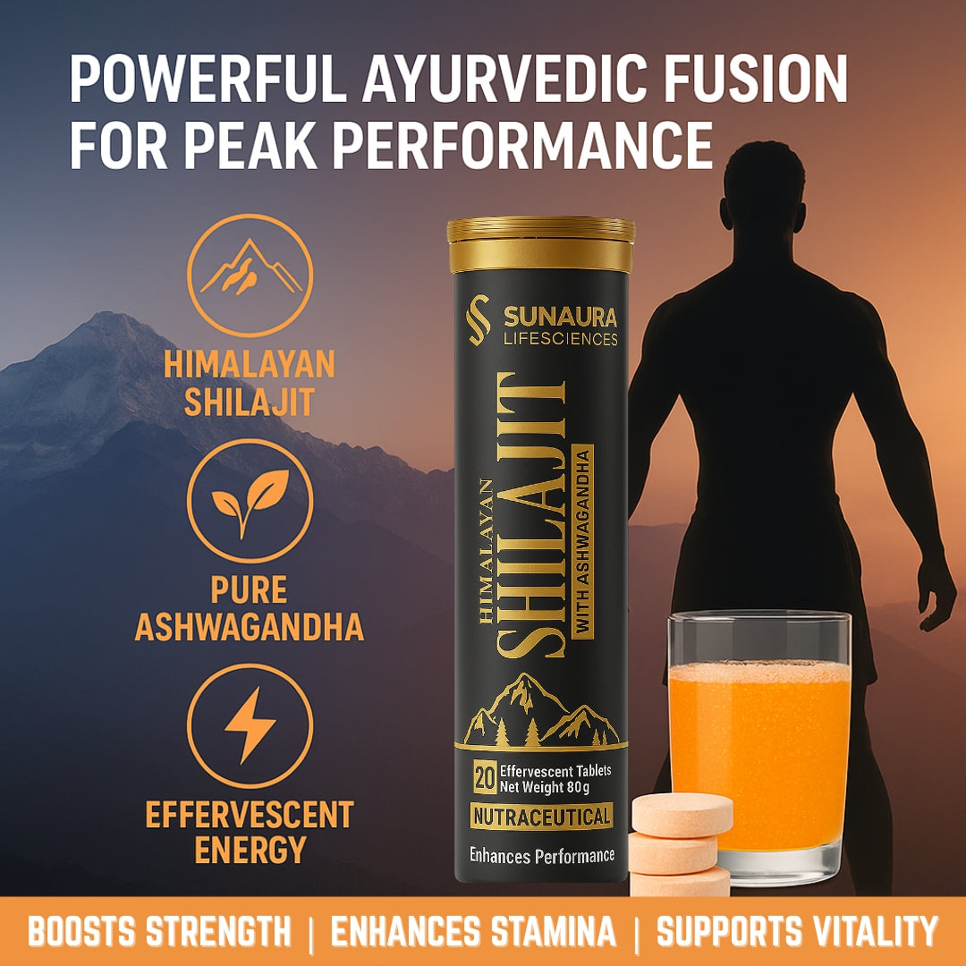 Unlock Peak Performance | Pure Himalayan Shilajit with Ashwagandha | Effervescent Tablets