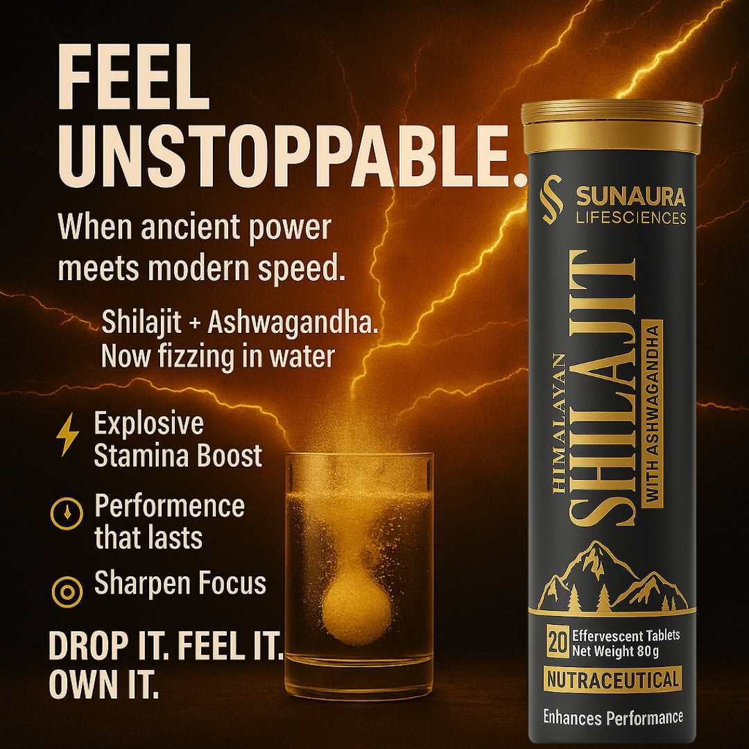 Unlock Peak Performance | Pure Himalayan Shilajit with Ashwagandha | Effervescent Tablets