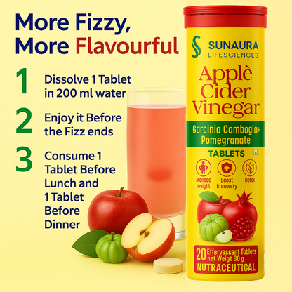 Manage Weight | Control Cravings |Boost Energy & Metabolism | ACV Garcinia Effervescent Tablets