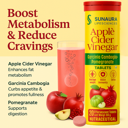 Manage Weight | Control Cravings |Boost Energy & Metabolism | ACV Garcinia Effervescent Tablets