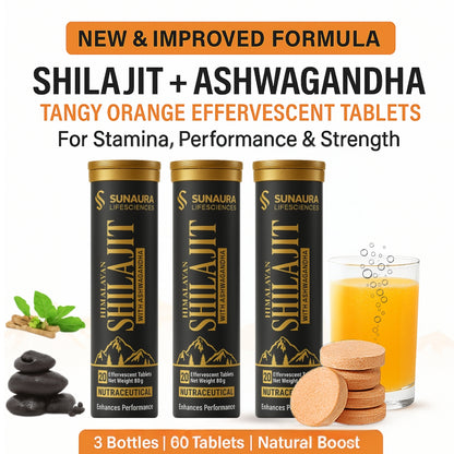 Unlock Peak Performance | Pure Himalayan Shilajit with Ashwagandha | Effervescent Tablets
