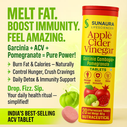 Manage Weight | Control Cravings |Boost Energy & Metabolism | ACV Garcinia Effervescent Tablets